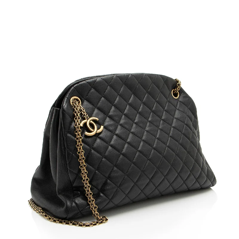 Chanel Lambskin Just Mademoiselle Large Bowler Bag (xiVMoz)