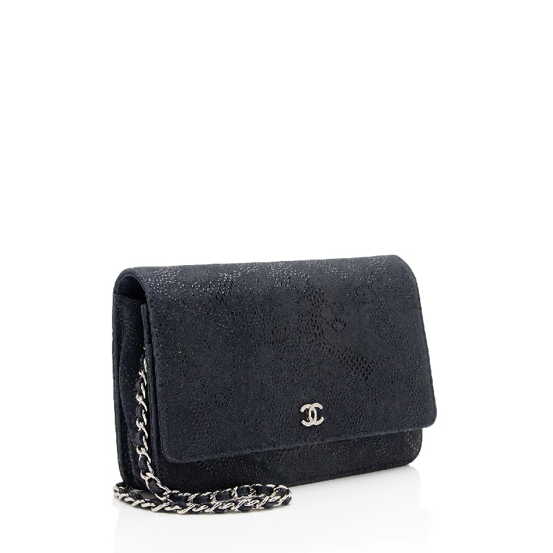 Chanel Lace Embossed Goatskin Classic Wallet on Chain (ZHPm4Q)