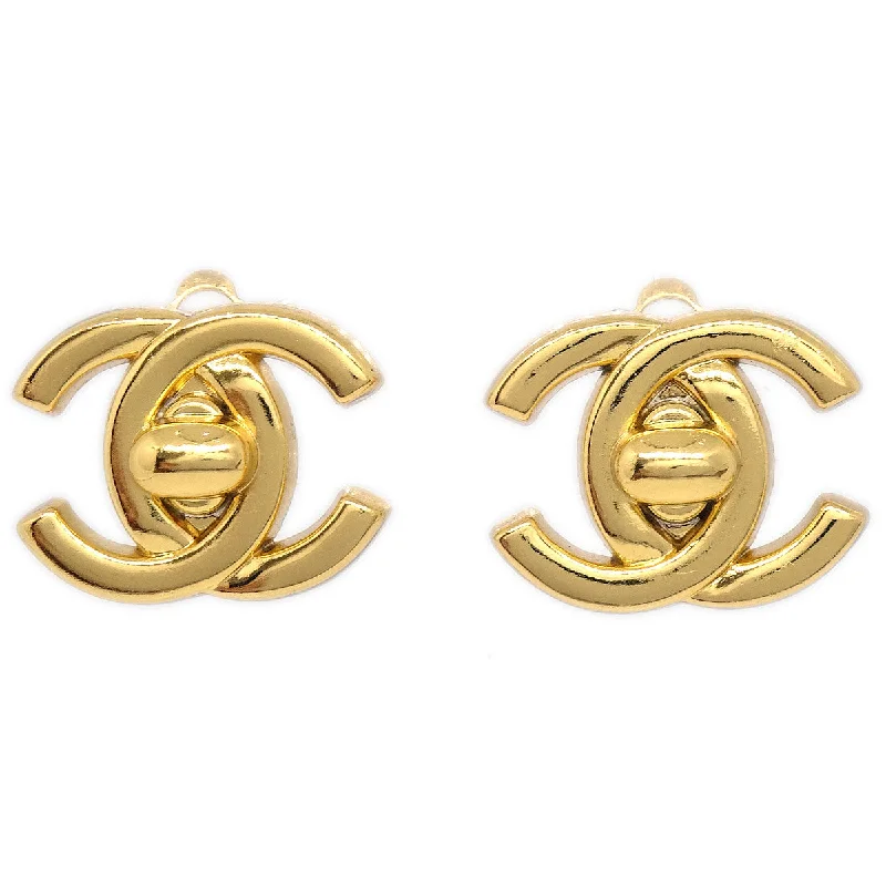 CHANEL 1996 Turnlock CC Earrings Small