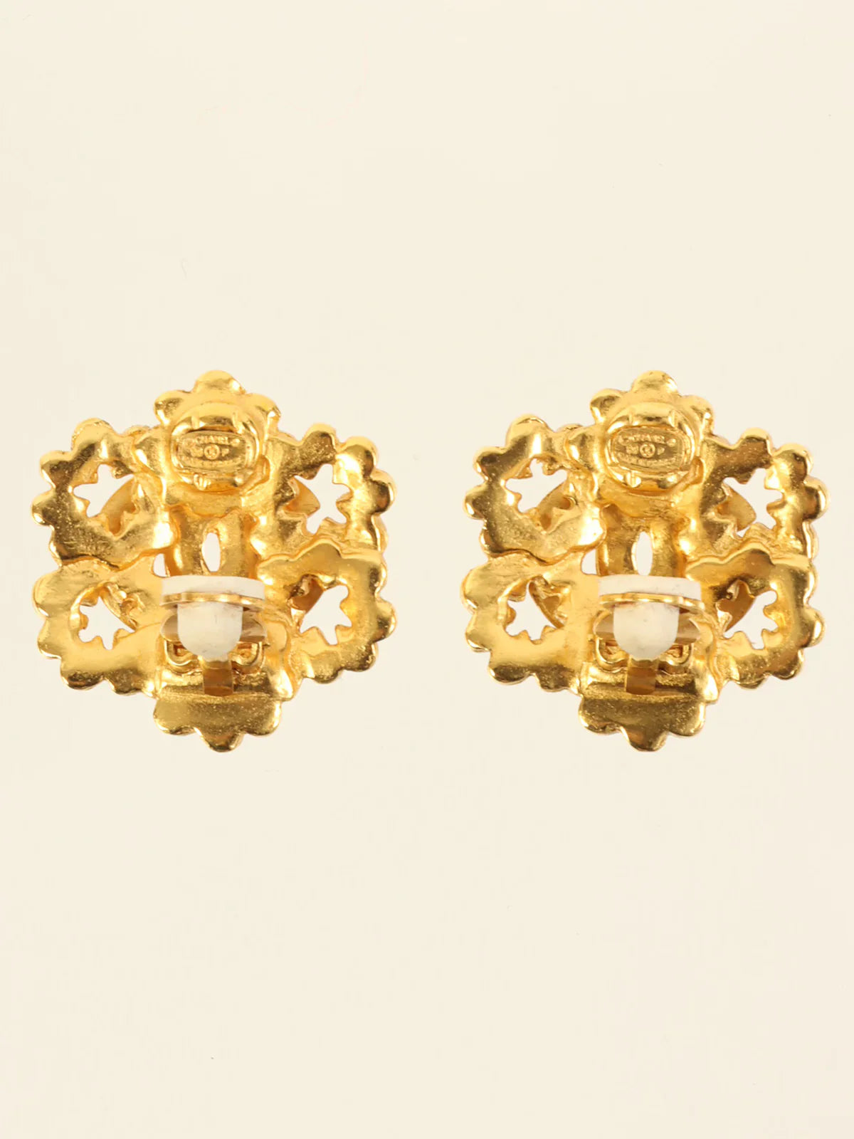 CHANEL 1996 Made Design Cutout Cc Mark Earring