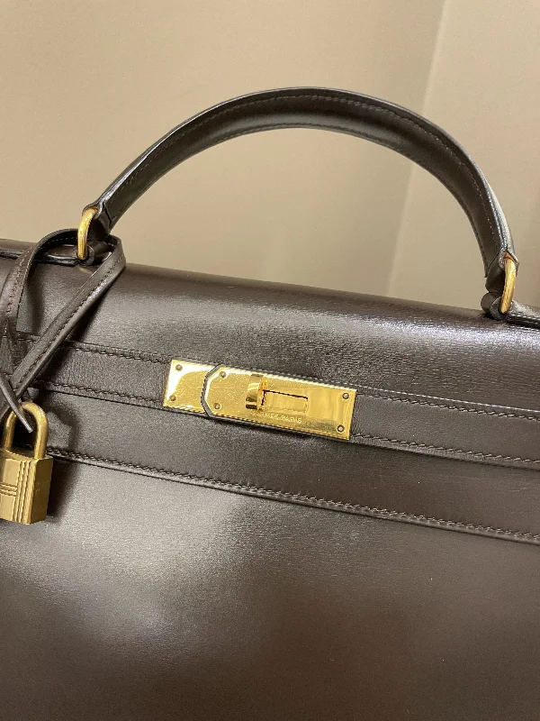 Hermes Vintage Kelly 28 Dark Brown Box