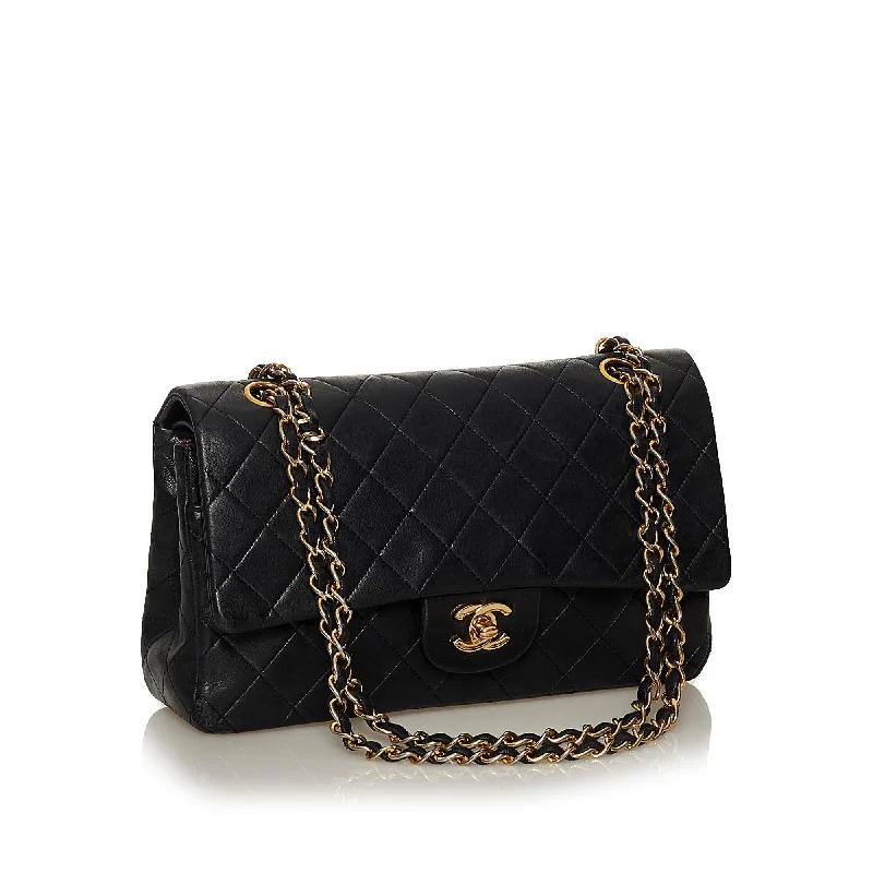 Chanel Classic Lambskin Leather Double Flap Bag (28574)