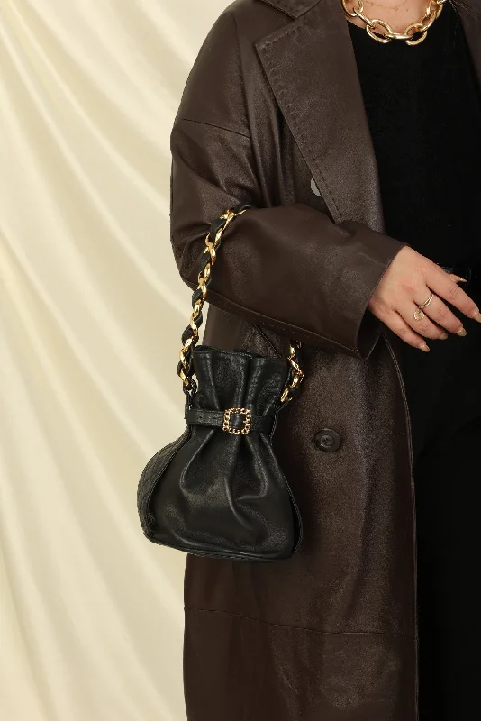 Rare Chanel Lambskin Mini Chain Bucket Bag