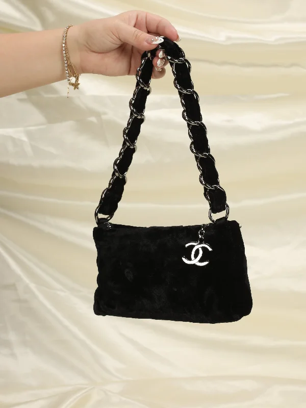 Rare Chanel Velvet and Satin Chain Mini Bag