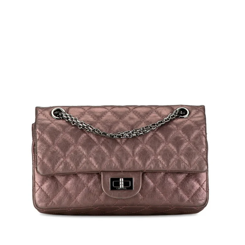 Chanel 2.55 Coco Mark Matelasse Chain Shoulder Bag Metallic Pink Leather Women's CHANEL