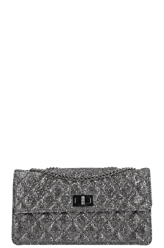 CHANEL 2.55 Reissue Bag Glitter Silver