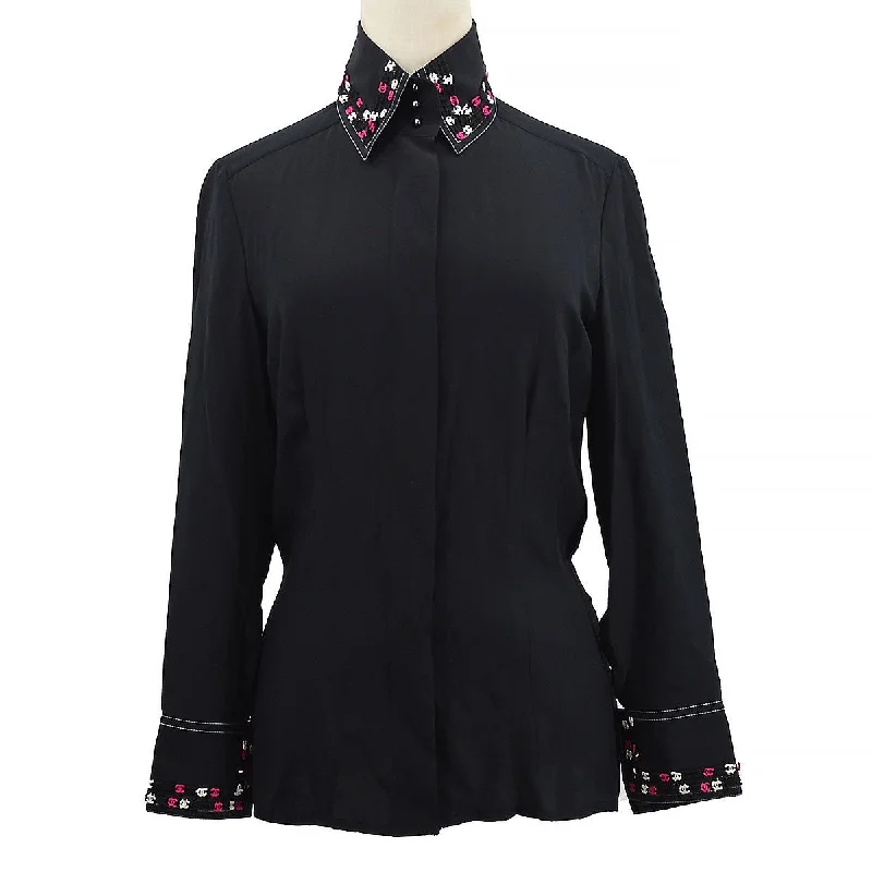 Chanel 2004 Fall CC embroidered slim-fit shirt #36