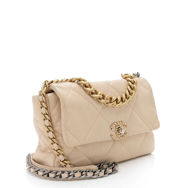 Chanel Lambskin 19 Large Flap Shoulder Bag (EujpYA)