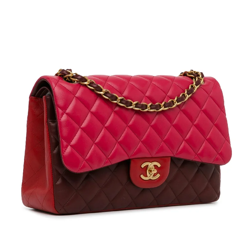 Chanel Jumbo Classic Tricolor Lambskin Double Flap (2yyCBu)