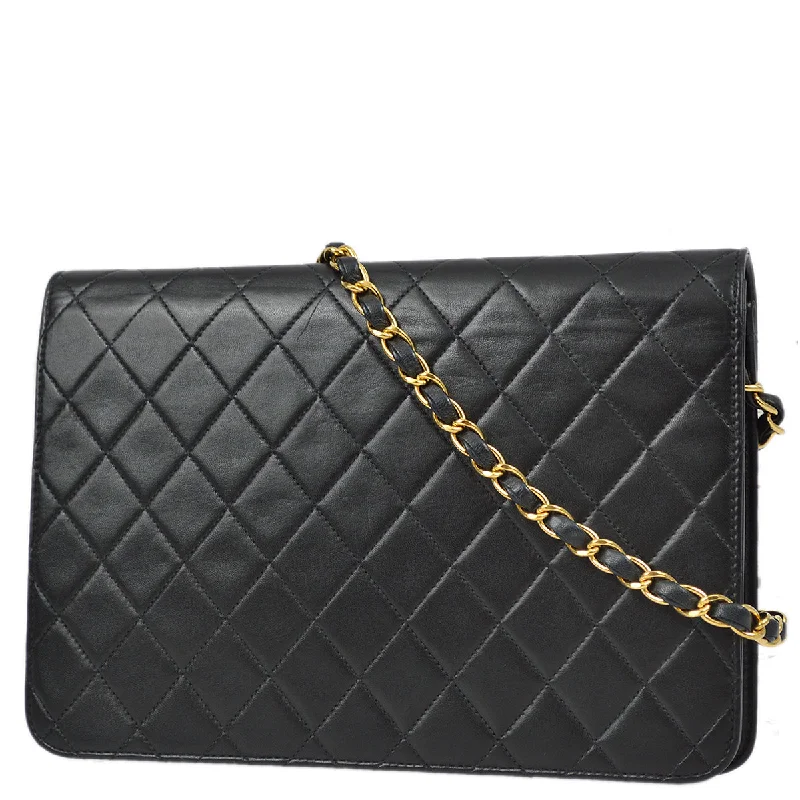 Chanel 2001-2003 Black Lambskin Classic Single Flap Shoulder Bag