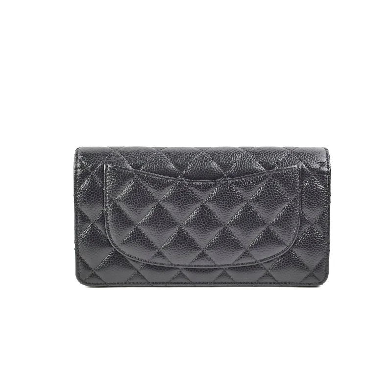 Chanel Fold Black Caviar Wallet Series 22