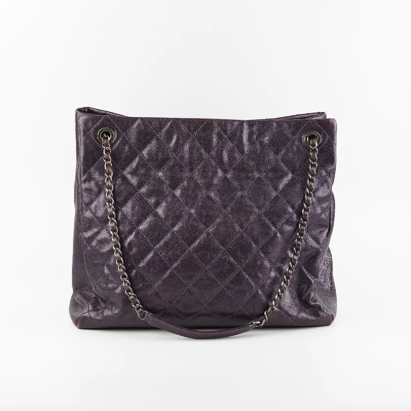 Chanel Dark Purple Caviar Shoulder Bag