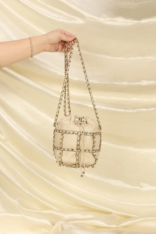 Chanel 2020 Frame Chain Basket Mini Bucket Bag