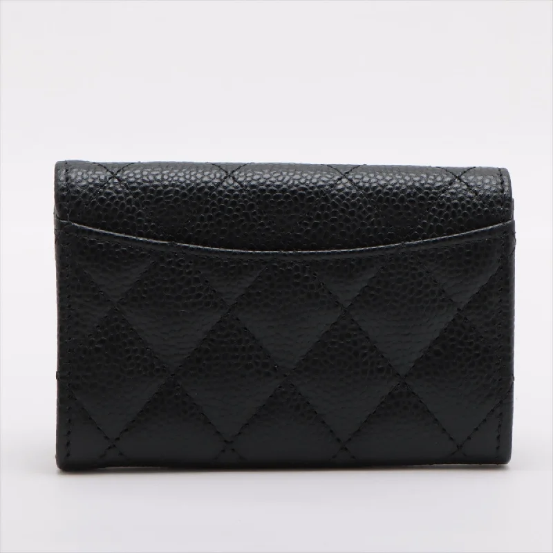 Chanel Flap Caviar Black Cardholder - Microchipped