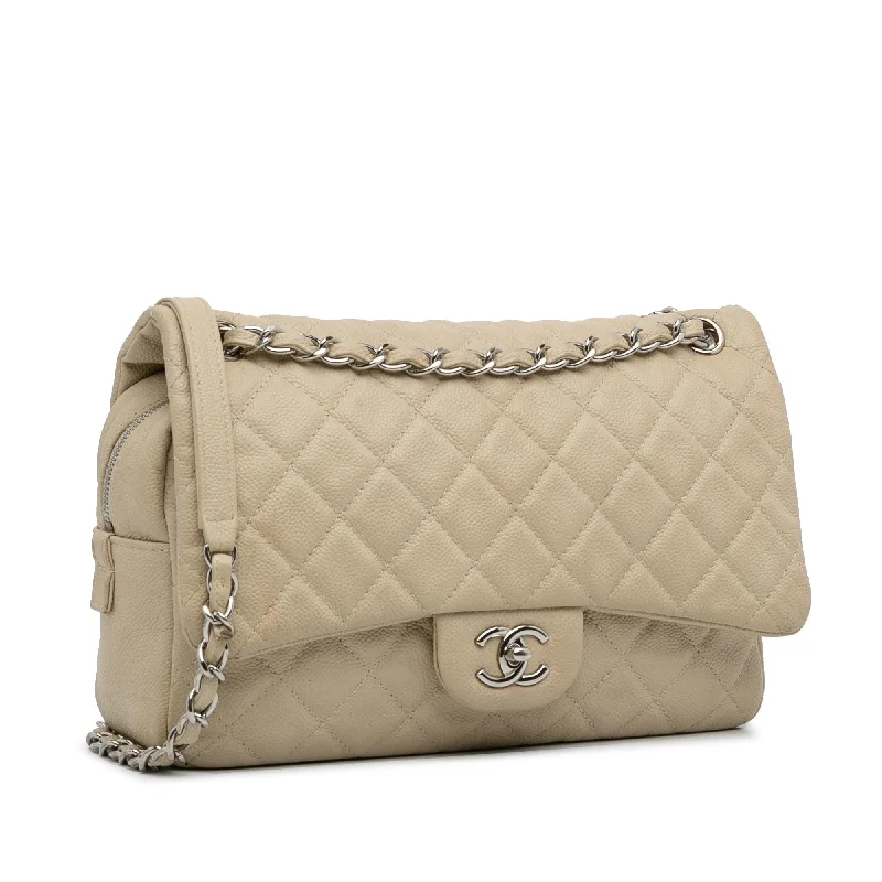 Chanel Jumbo Quilted Caviar Easy Flap Bag (W56d2b)