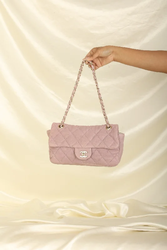 Rare Chanel Calfskin Lavender East West Flap Bag