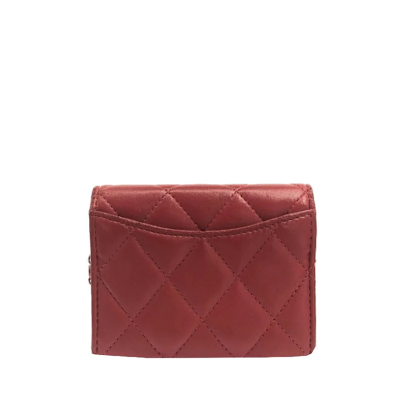 Chanel Classic Flap Lambskin Card Holder on Chain (Qf5Igv)