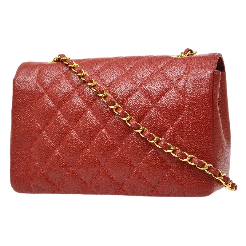 Chanel 1994-1996 Red Caviar Medium Diana Flap Bag