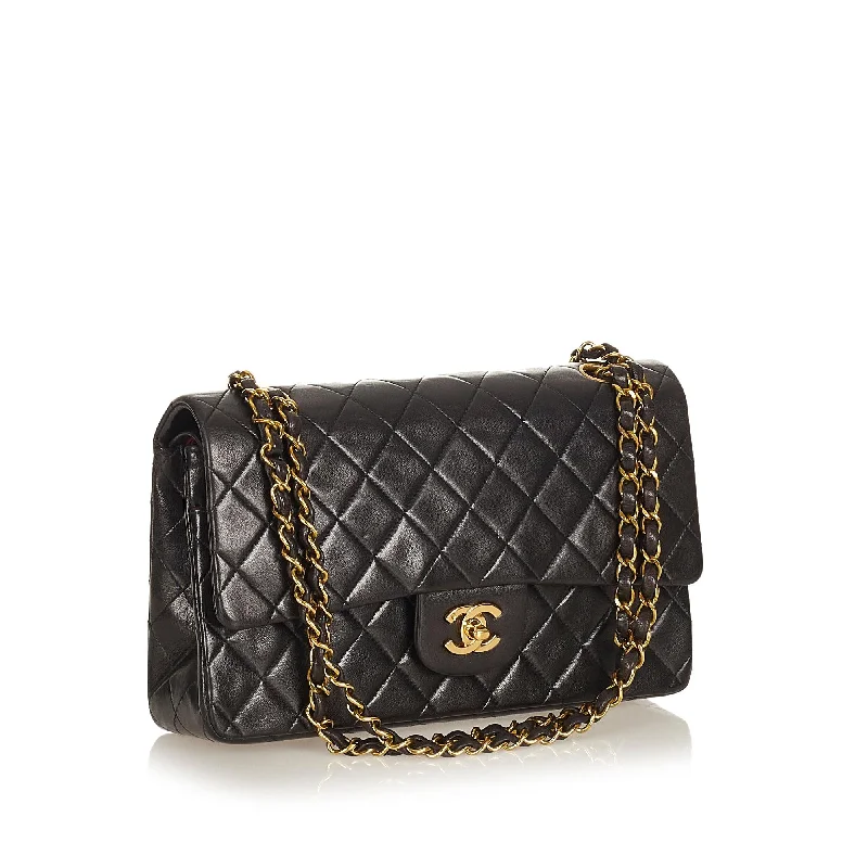 Chanel Classic Lambskin Leather Double Flap Bag (27218)