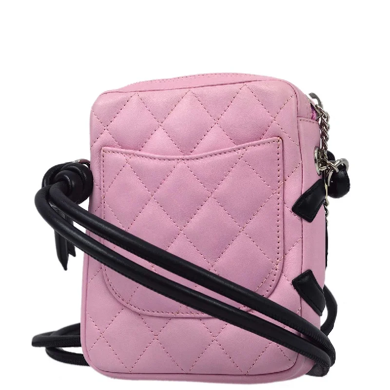 Chanel 2003-2004 Pink Calfskin Cambon Ligne Shoulder Bag 13