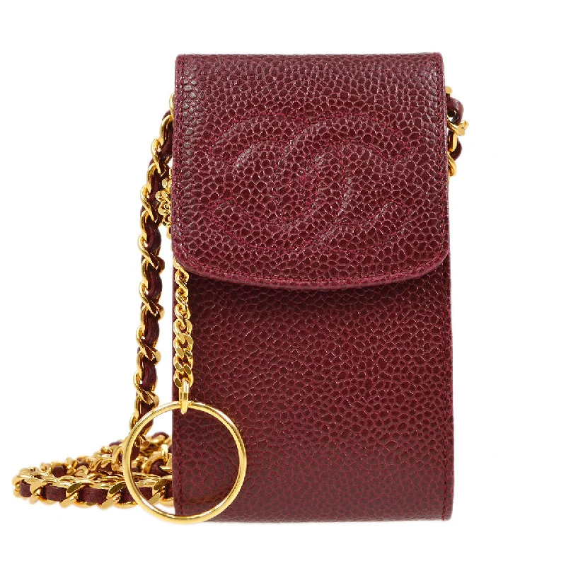 Chanel 1994-1996 Timeless Key Case Bordeaux Caviar