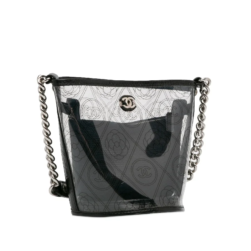 Chanel Crumpled Calfskin PVC Camellia Bucket (ysYTn8)