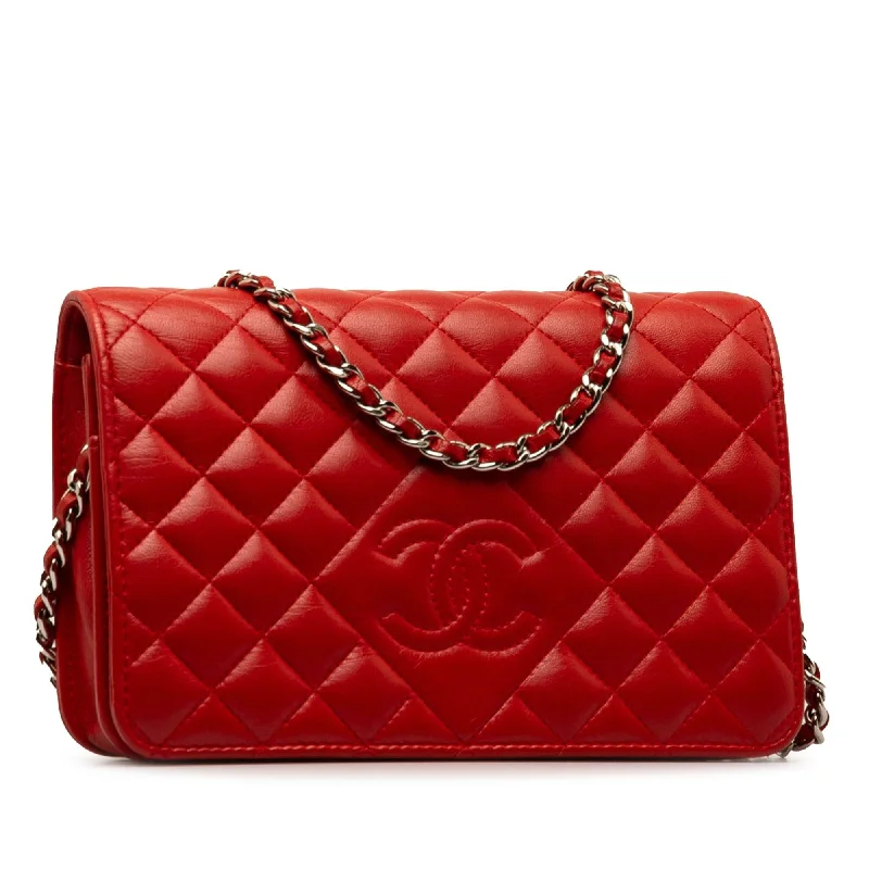 Chanel Diamond CC Lambskin Wallet on Chain (0Q7xkL)