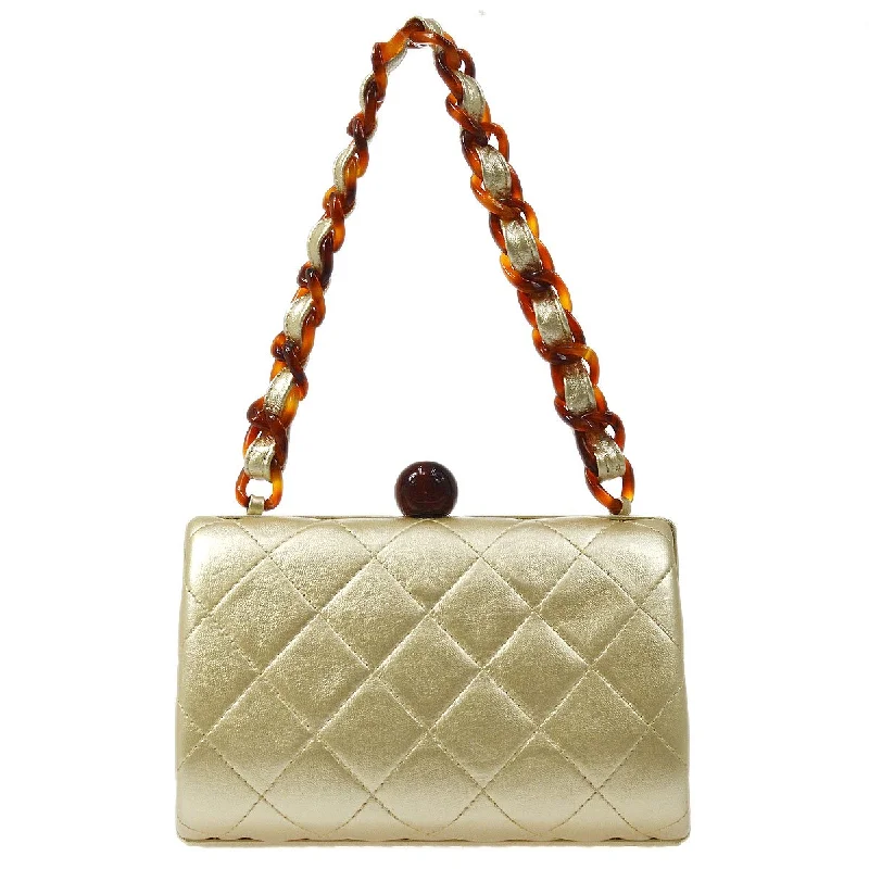 CHANEL 1996-1997 Gold Lambskin Kisslock Handbag