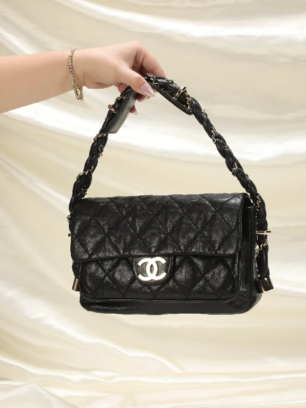 Rare Chanel Lambskin Braided Shoulder Bag