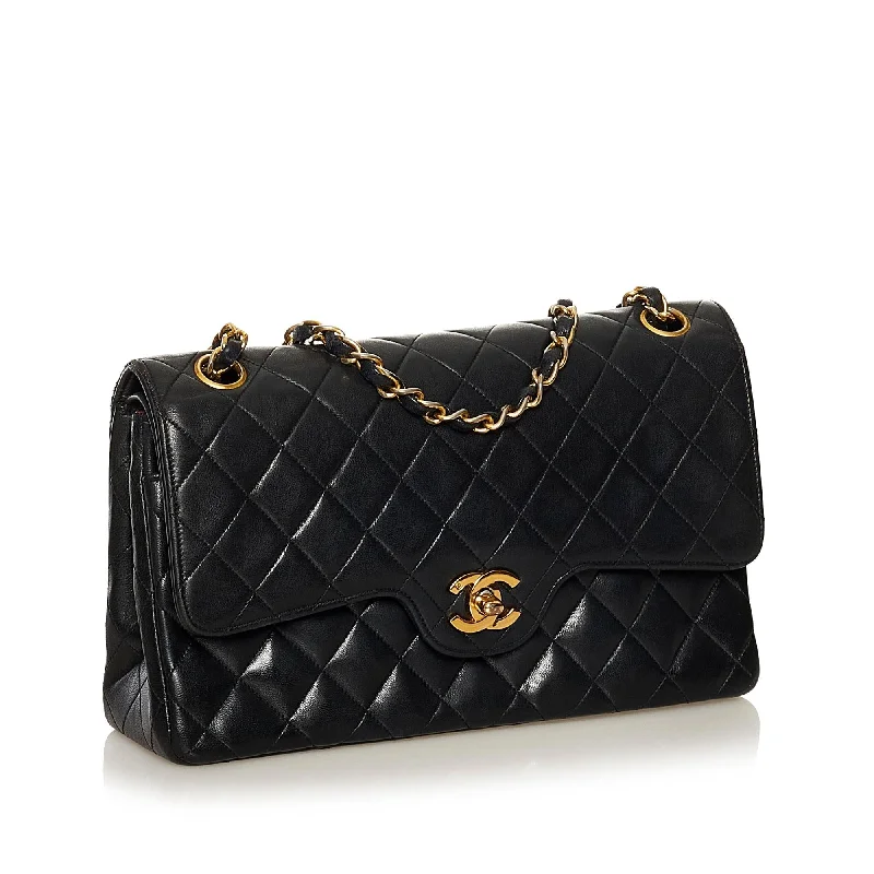 Chanel Classic Lambskin Leather Double Flap Bag (34550)