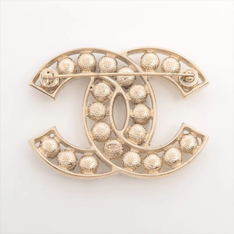 Chanel Coco Logo Rhinestone Pearl Brooch Costume Jewellery