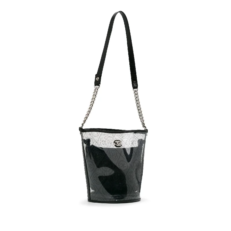 Chanel Crumpled Calfskin PVC Camellia Bucket (ZnYJAw)