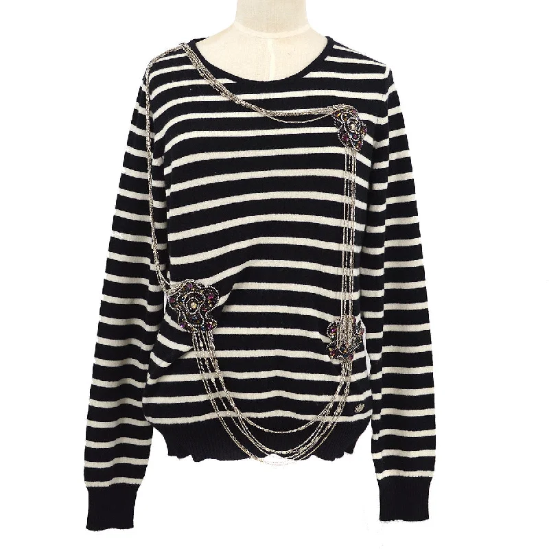 Chanel 2008 Fall chain-link embellished striped jumper #42