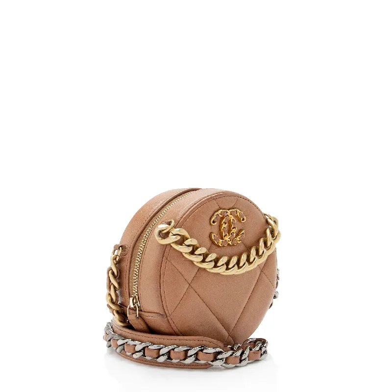 Chanel Lambskin 19 Round Clutch with Chain (p9Azmt)