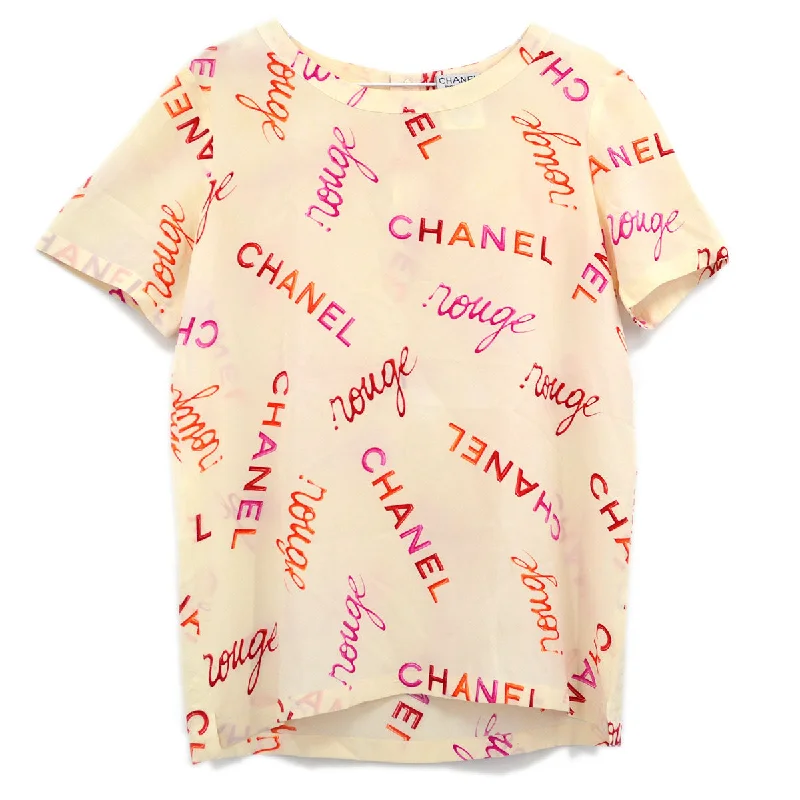 Chanel 1996 Spring logo-print silk T-shirt #40