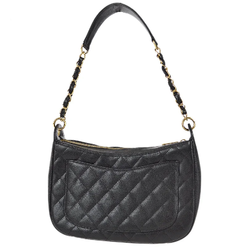 Chanel 2003-2004 Hobo Bag Black Caviar