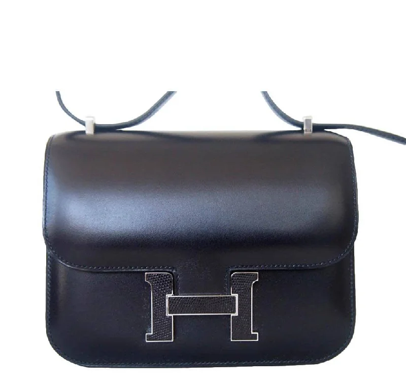 Hermès Constance Mini Black Lizard Buckle Bag