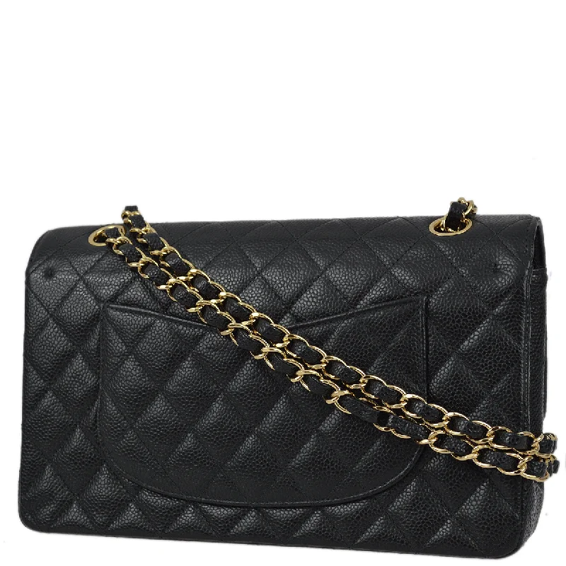 Chanel 2003-2004 Black Caviar Medium Classic Double Flap Bag