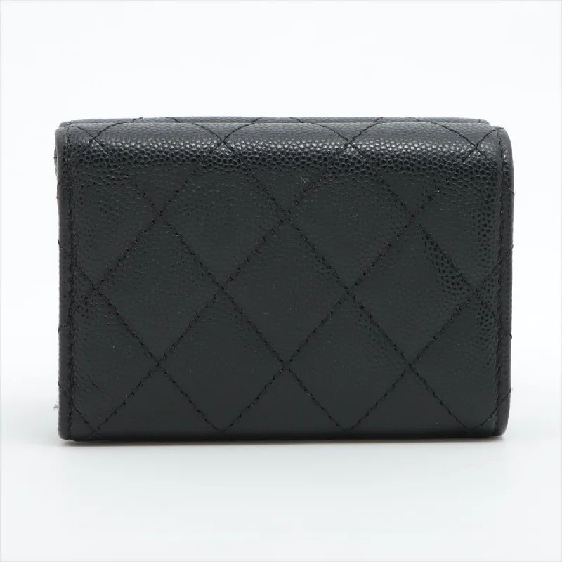 Chanel Compact Caviar Black Wallet - Microchipped