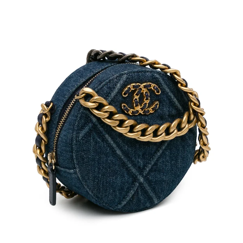 Chanel Denim 19 Round Clutch with Chain (NNHtw0)