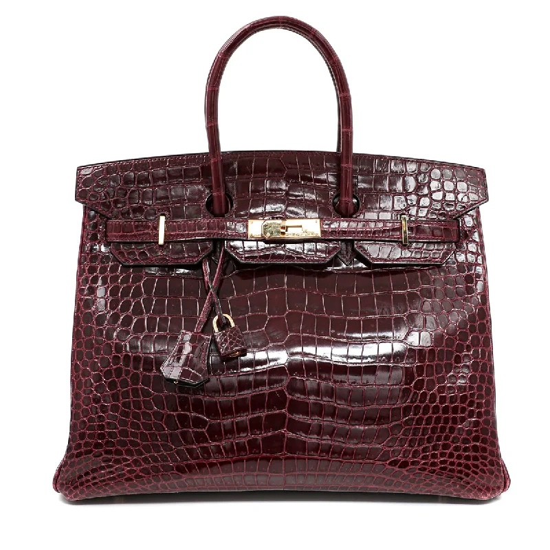 Hermes Rouge H Croco Birkin Bag 35