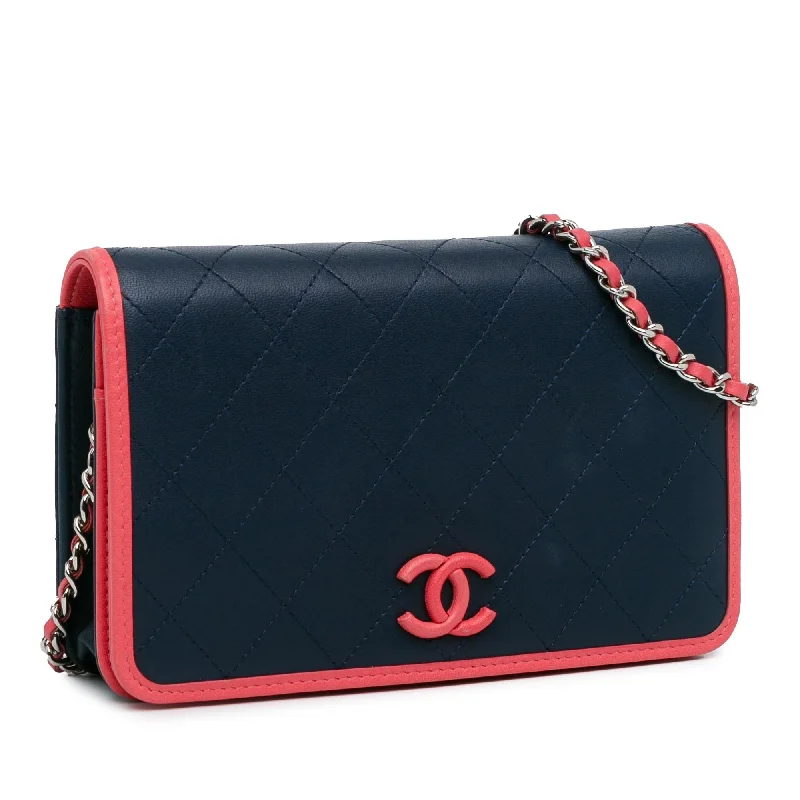 Chanel Lambskin Color Pop CC Wallet On Chain (pah7rE)