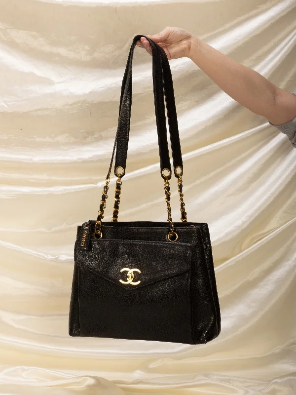 Chanel Caviar Turnlock Tote