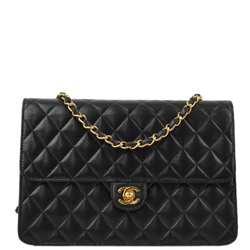 Chanel 2001-2003 Lambskin Turnlock Medium Half Flap Shoulder Bag