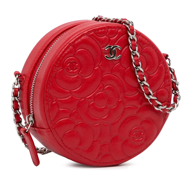 Chanel Goatskin Camellia Round Crossbody (CAN8CG)