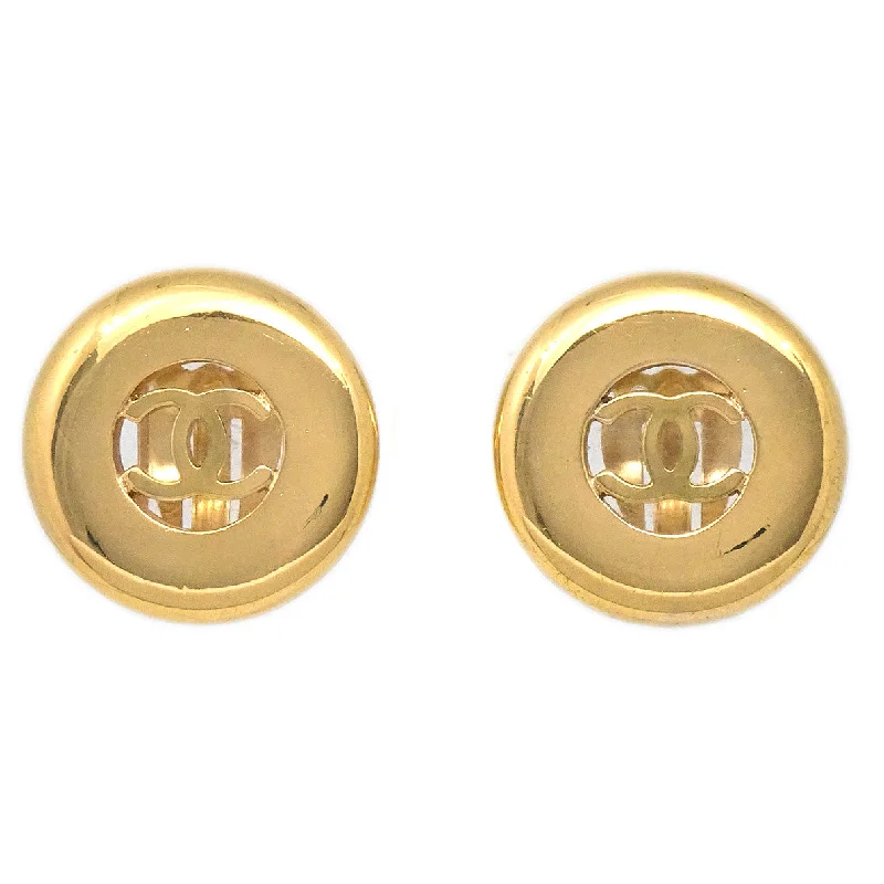 Chanel 1997 CC Cutout Earrings Clip-On Gold 97A