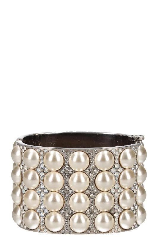 CHANEL 2017 Cuff Bracelet Faux-Pearls