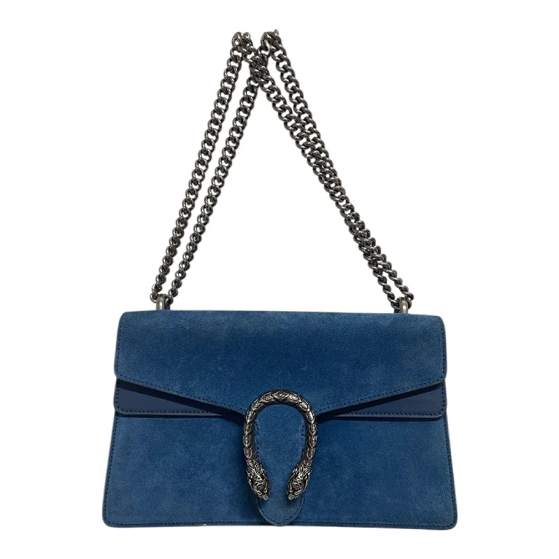 GUCCI/Cross Body Bag/Suede/BLU/Chain handle 400249498879