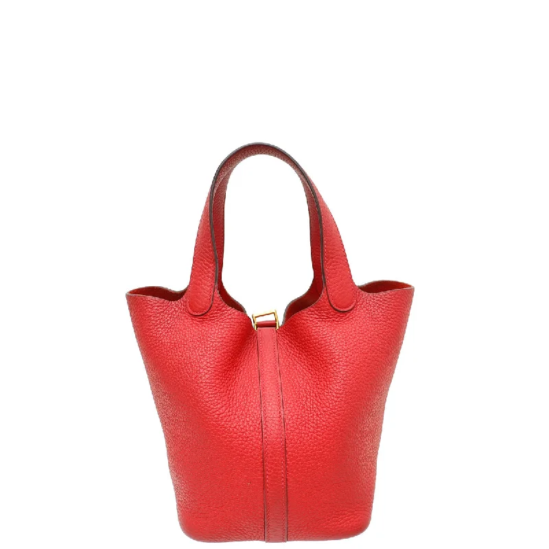 Hermes Rouge Casaque Picotin Lock 18 Bag