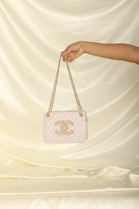 Rare Chanel 2020 Lilac Chain Accordion Small Tote